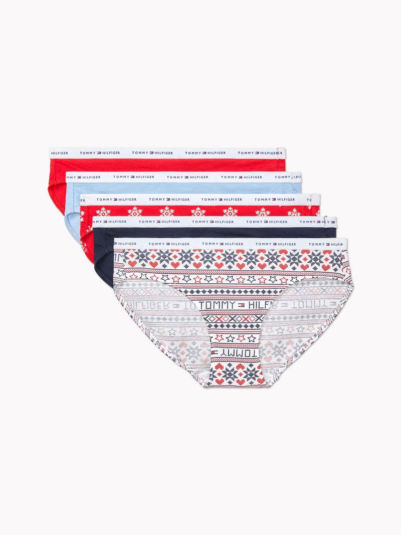 Női Tommy Hilfiger Mix Logo Brief 5PK Bikinis Színes | HU 545FDN